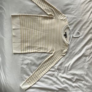 Banana Republic XXSP Petite Yellow White Striped Sweater
